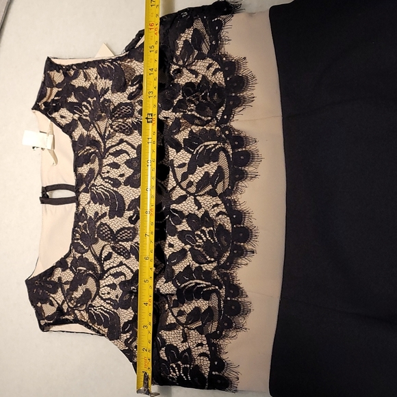 NWT Uttam Boutique (UK brand) Cocktail dress, size M (US 6), black and cream - Picture 7 of 11